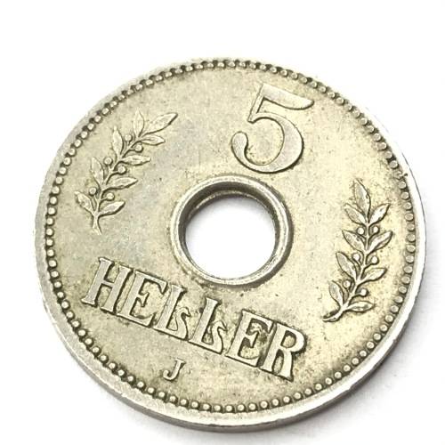 1914 German East Africa j 5 Heller -