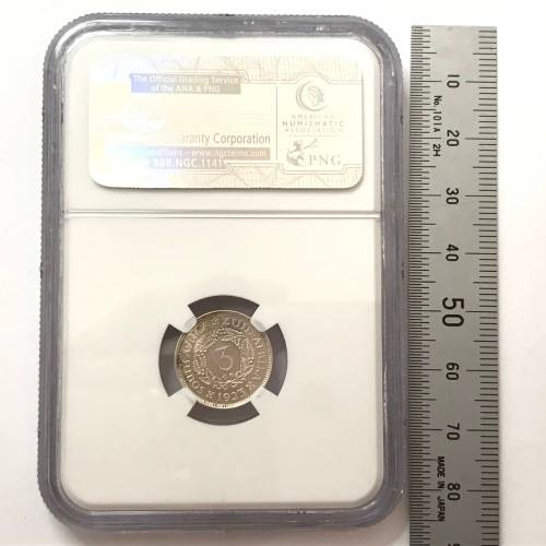 1923 SA Union 3 pence graded PF 63 by NGC