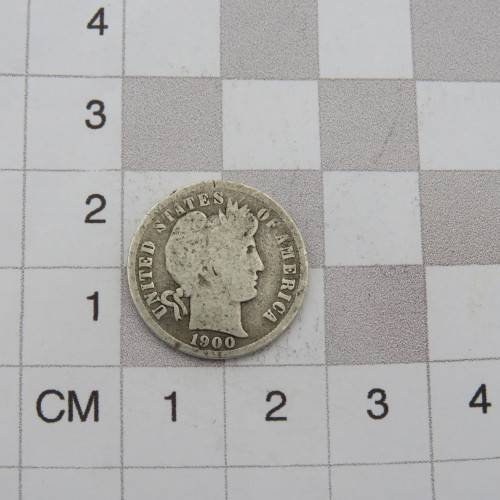1900 USA silver Dime well used