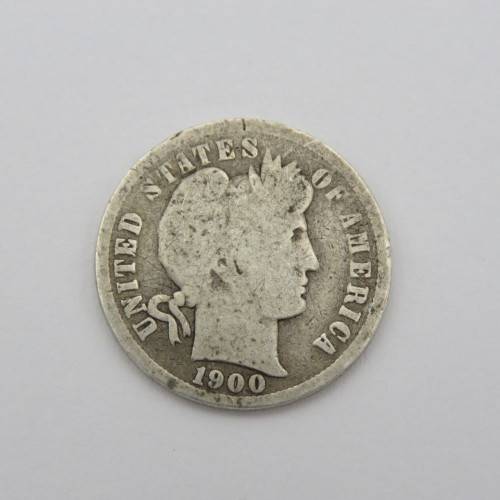 1900 USA silver Dime well used