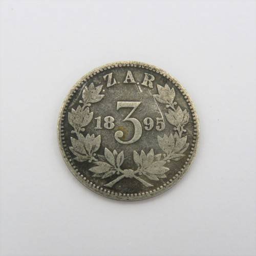 1895 ZAR Paul Kruger 3d tickey