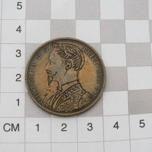 Boer War trench art 1889 Victorian penny - Victoria`s face changed by Boers