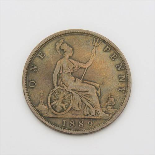 Boer War trench art 1889 Victorian penny - Victoria`s face changed by Boers