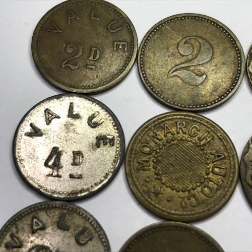 Lot of 10 Monarch Auto Co. tokens