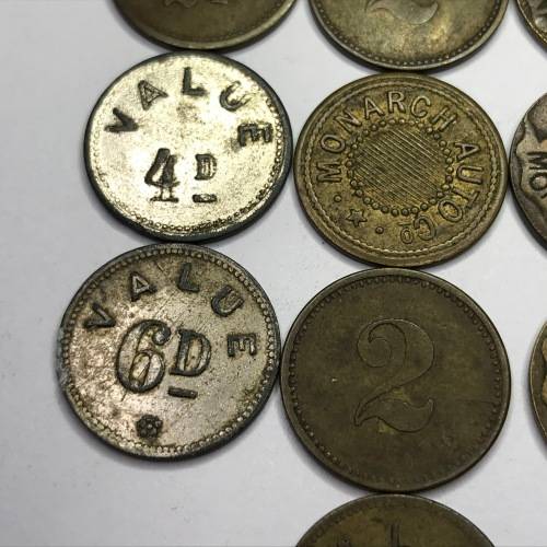 Lot of 10 Monarch Auto Co. tokens
