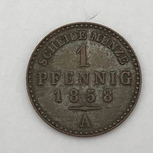 1858 A Germany Sachsen 1 Pfennig - excellent