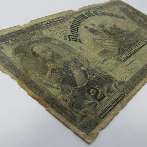 Dominion of Canada 1897 Courtney dark brown banknote - very well used