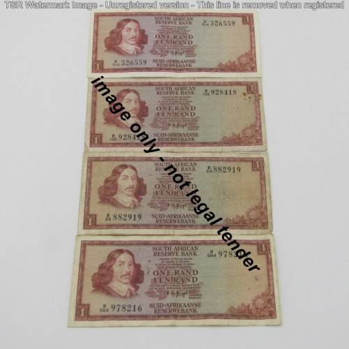 Lot of 14 old South Africa TW de Jongh R1 notes