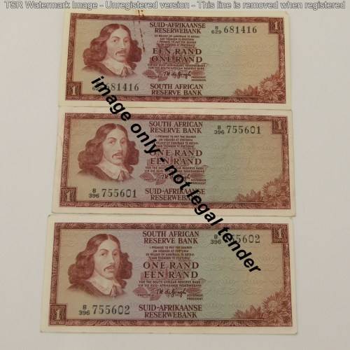 Lot of 14 old South Africa TW de Jongh R1 notes