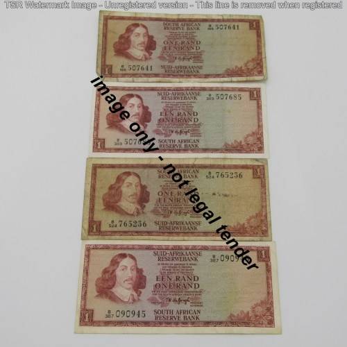 Lot of 14 old South Africa TW de Jongh R1 notes