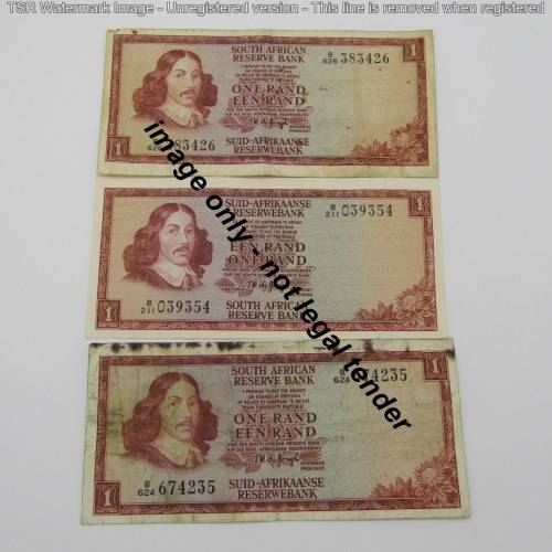 Lot of 14 old South Africa TW de Jongh R1 notes