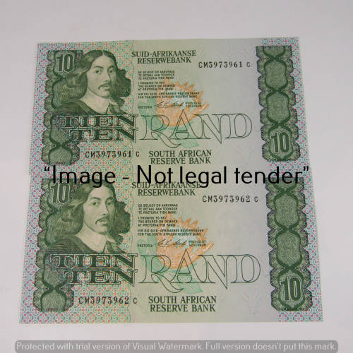 CL Stals 1st Issue R10 bank notes - Lot of 6 notes with consecutive numbers