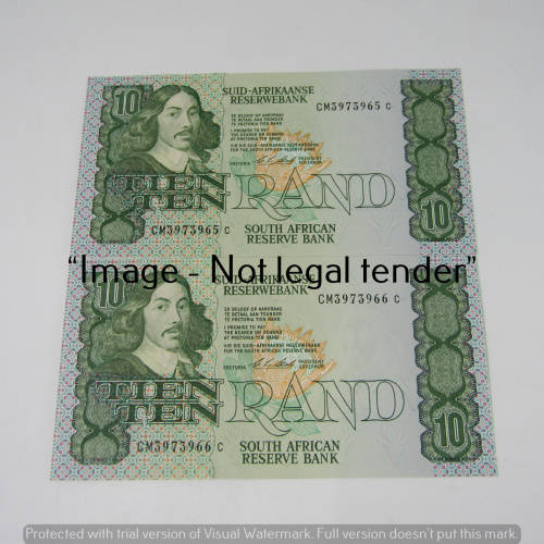 CL Stals 1st Issue R10 bank notes - Lot of 6 notes with consecutive numbers