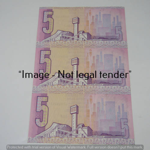 CL Stals 1st Issue R5 bank notes - Lot of 3 uncirculated with consecutive numbers