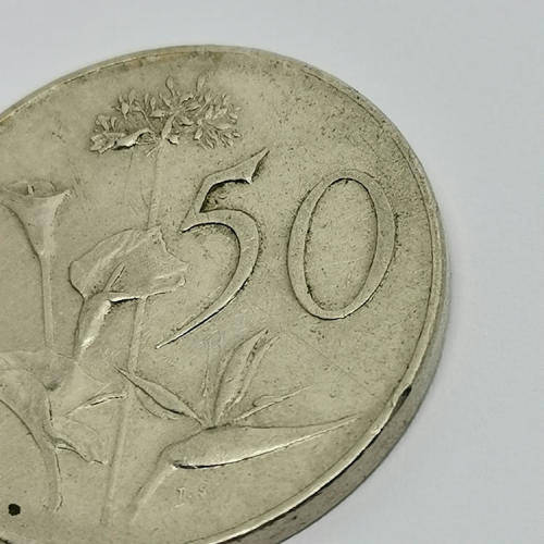 South Africa 1965 circulation Afrikaans 50 cent - VF+  - only 2911 minted