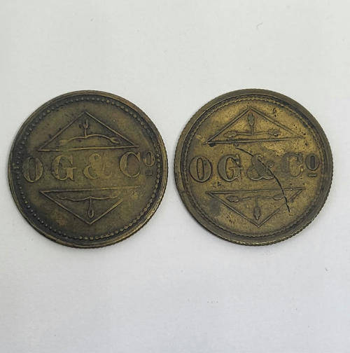 Osborne, Garret and Co barber checks - Tokens - 6d and 10d