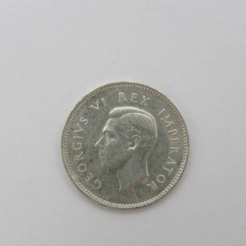 South Africa 1943 tickey 3d uncirculated with high 4