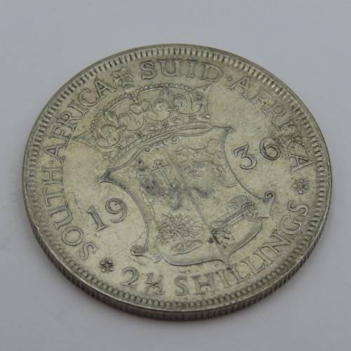 South Africa 1936 half crown EF some lustre remaining