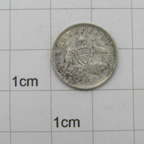 Australia 1910 silver 3d three pence