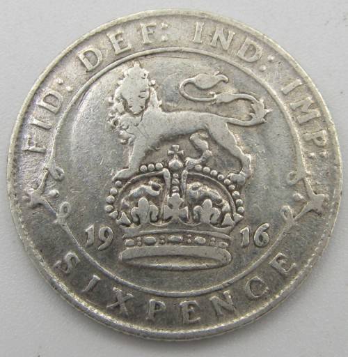 Great Britain 1916 sixpence 6d VF