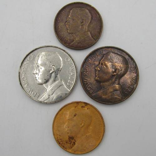 Lot of 4 different Prince of Wales 1925 medallions - Visit to SA