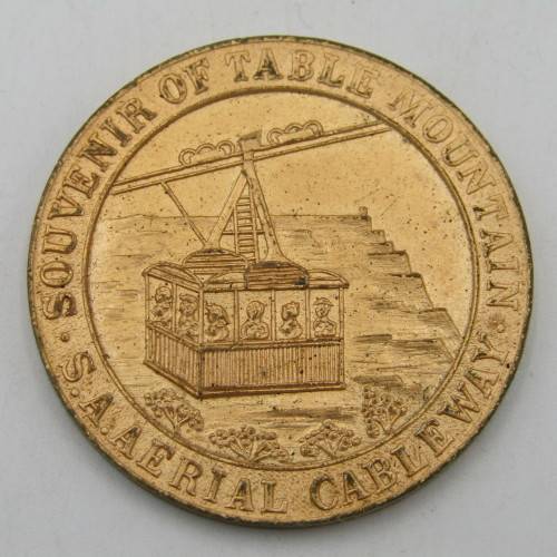 Pair of medallions 1929 for the opening of Table Mountain Cableway in different metals