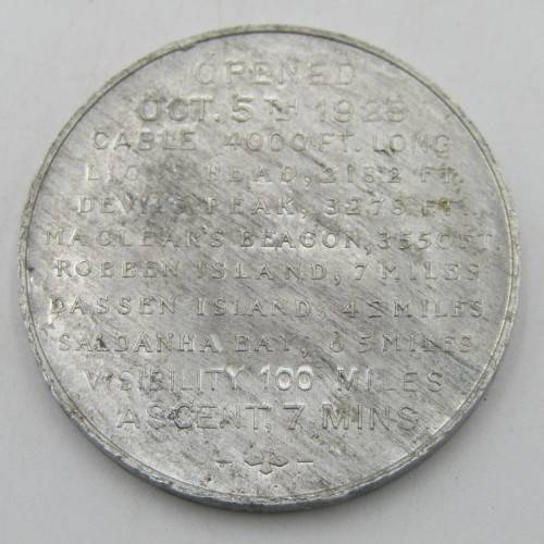 Pair of medallions 1929 for the opening of Table Mountain Cableway in different metals