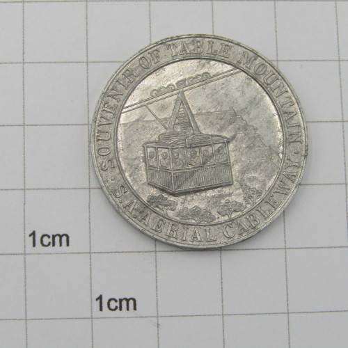 Pair of medallions 1929 for the opening of Table Mountain Cableway in different metals