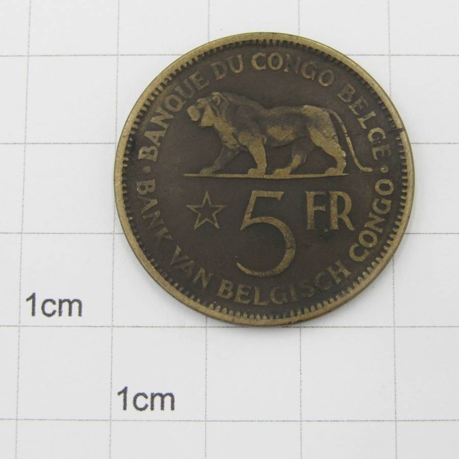 1936 Belgian Congo 5 Franc VF