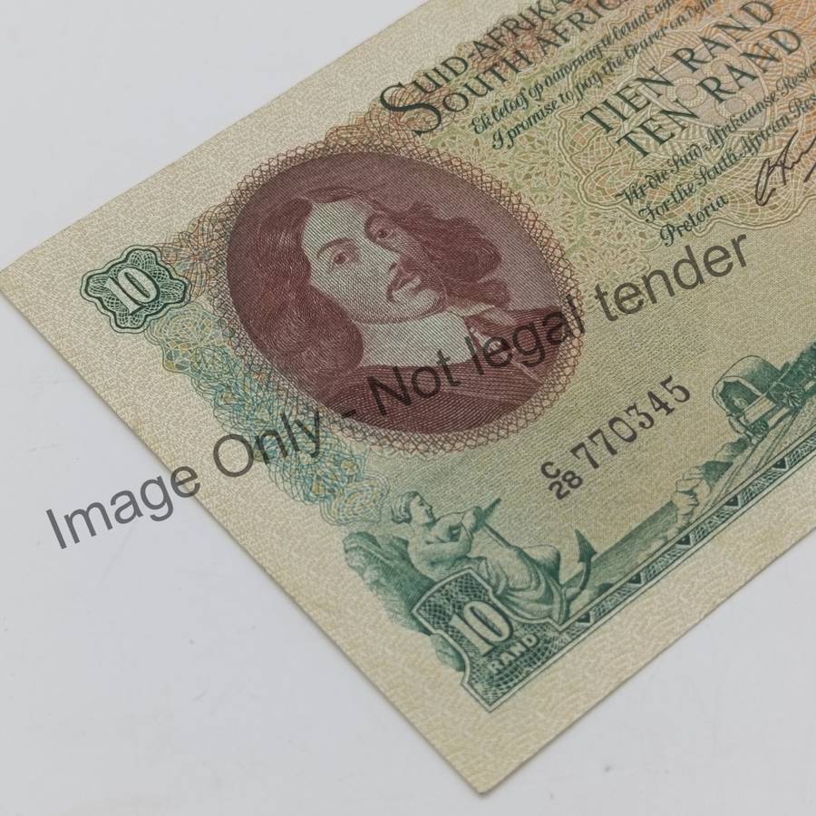 Rissik C28 Ten rand banknote 1962 Afrikaans over English