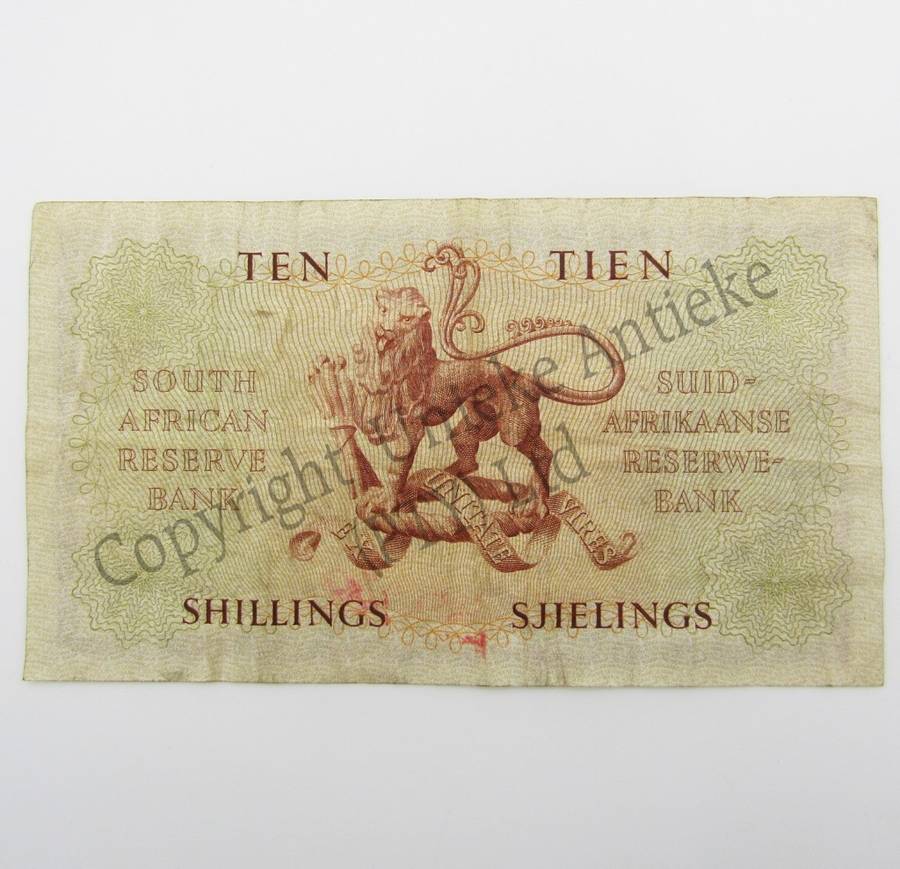 MH de Kock Ten Shillings 1950 E/A A32 VF