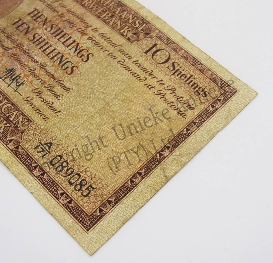 MH de Kock Ten Shillings 1959 - A/E - A171 - VF