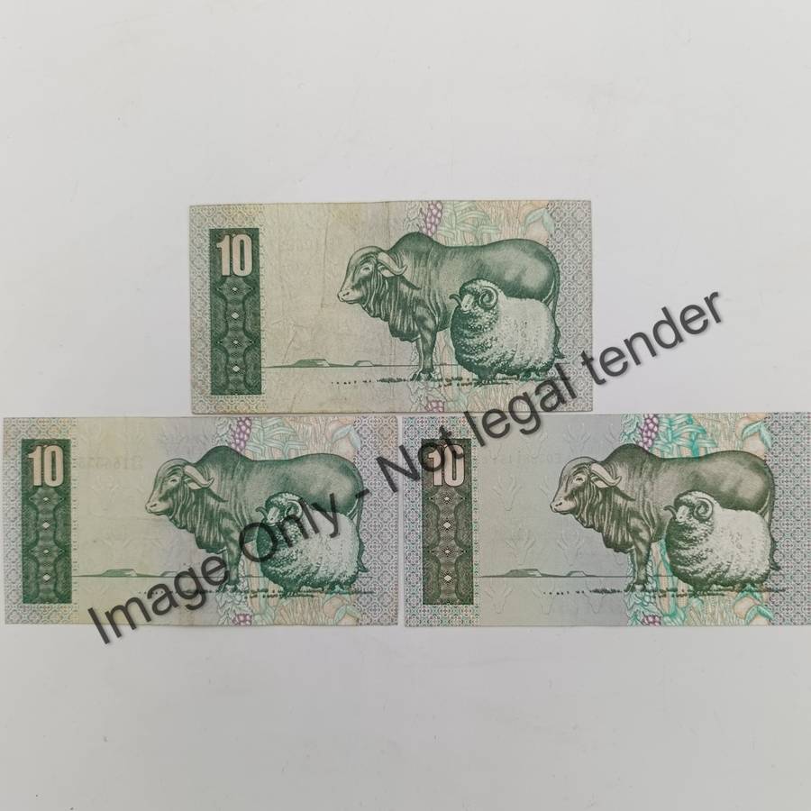 South Africa GPC de Kock 1st, 2nd and 3rd series R10 notes