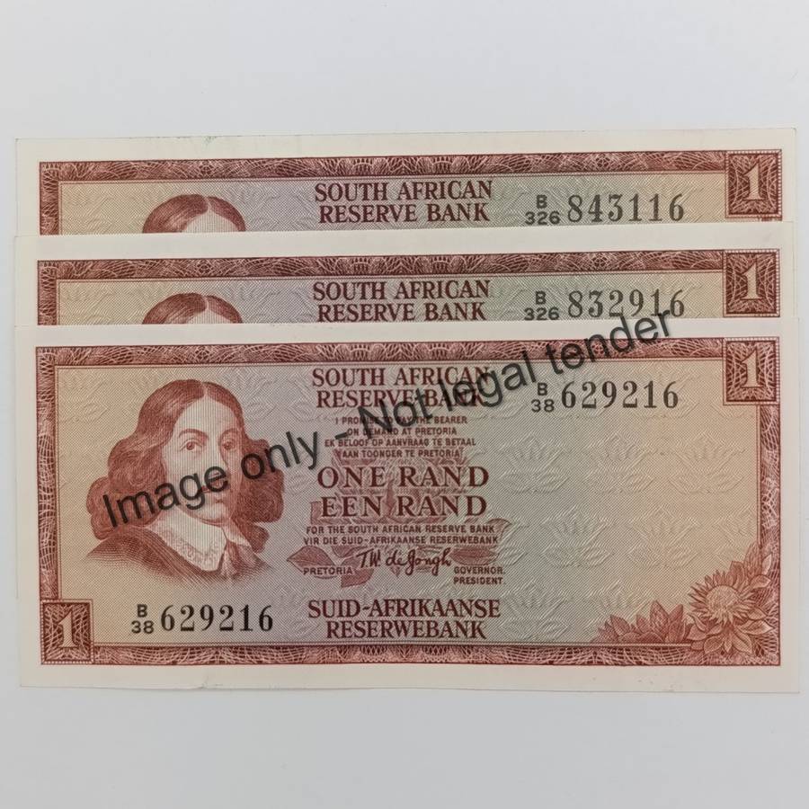 TW de Jongh 2nd Issue R1 banknotes Lot of 3 with numbers ending on 16
