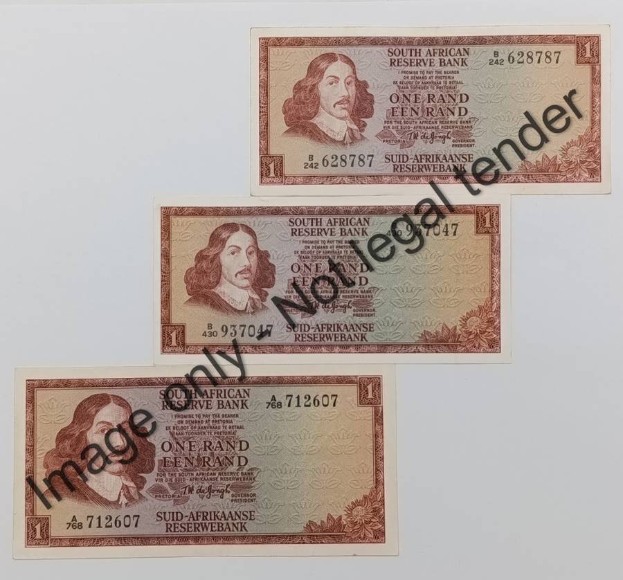 TW de Jongh R1 banknotes - 1st, 2nd & 3rd Issues