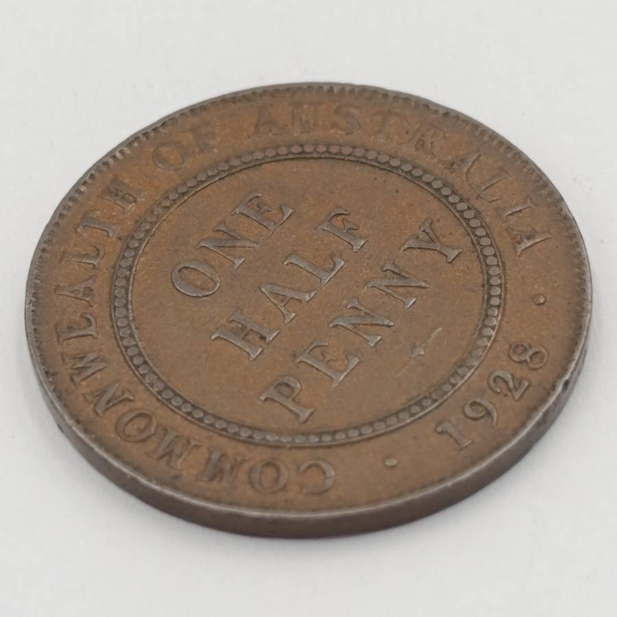 1928 Australia copper half penny