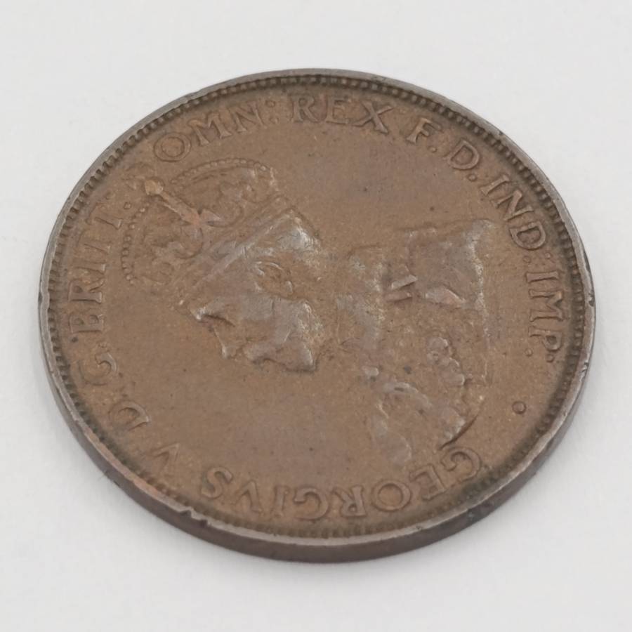1928 Australia copper half penny