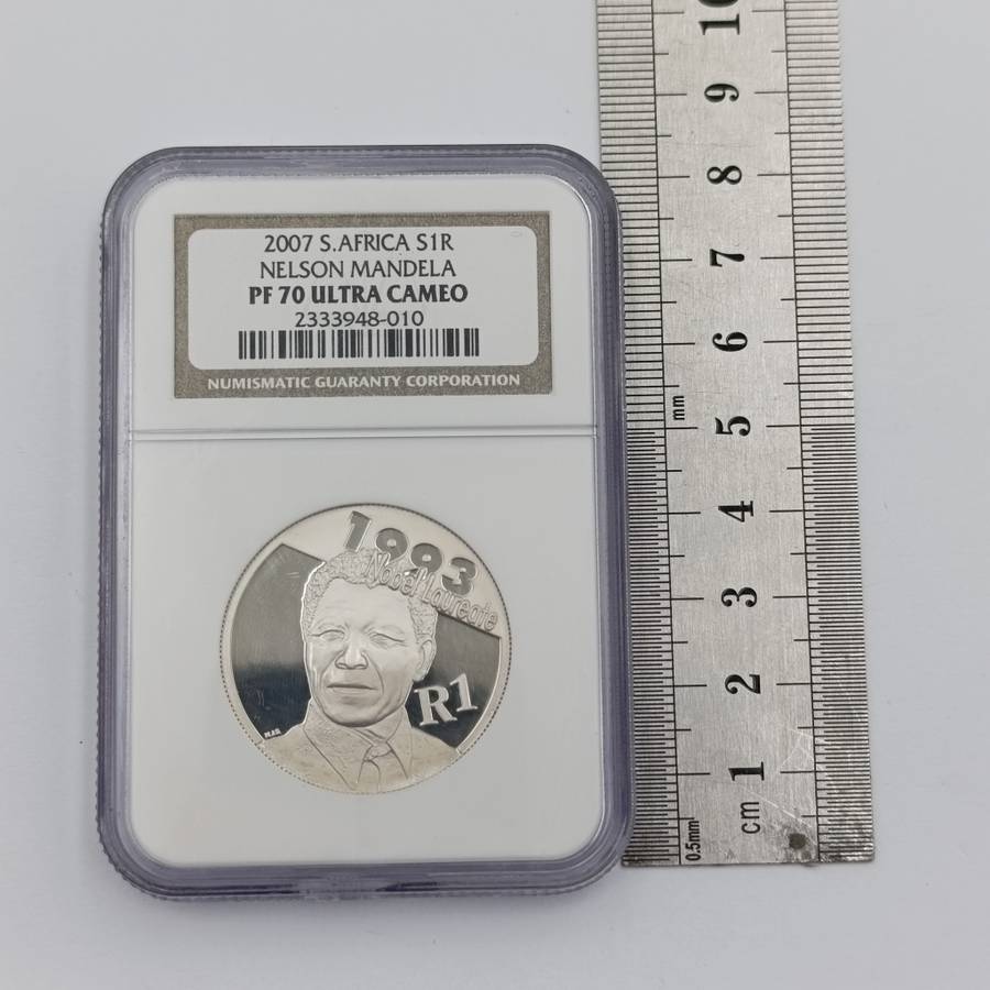 2007 RSA silver R1 Nelson Mandela graded  PF70 Ultra Cameo by NGC