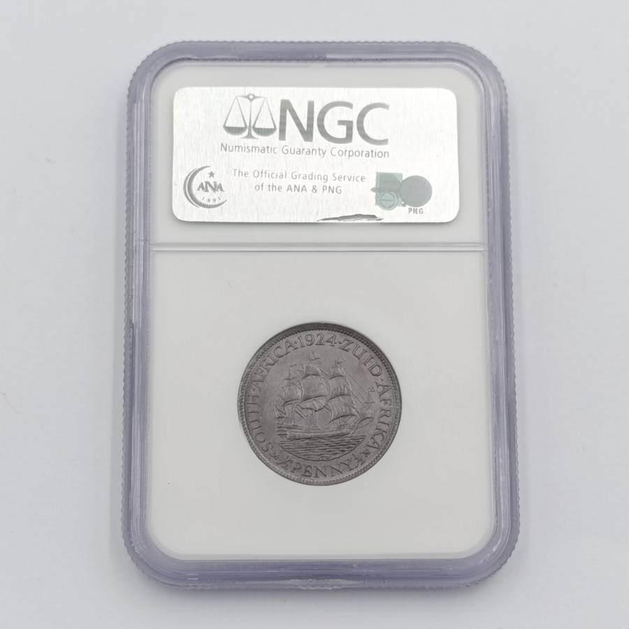 1924 SA Union half penny graded MS64 BN by NGC