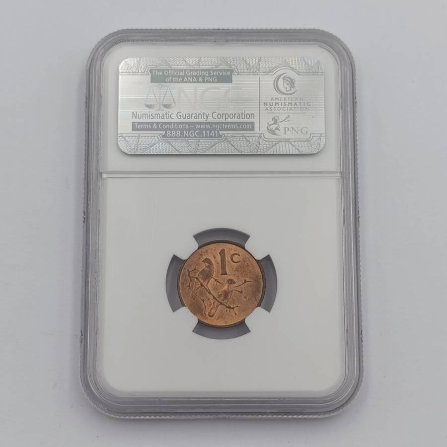 1965 RSA English 1 cent graded MS 64 RB by NGC - only 1180 minted
