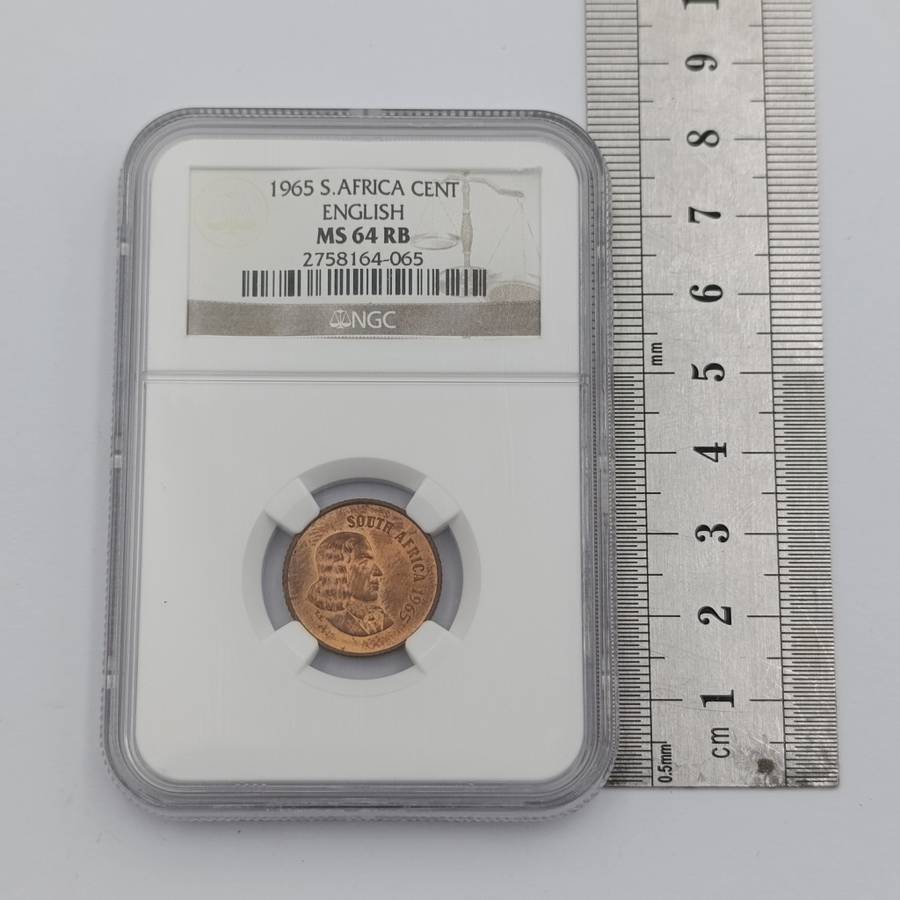 1965 RSA English 1 cent graded MS 64 RB by NGC - only 1180 minted