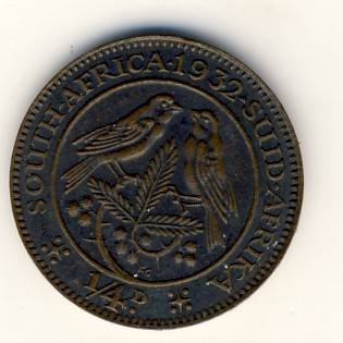 SAU Bronze 1932 South Africa farthing - as per scan