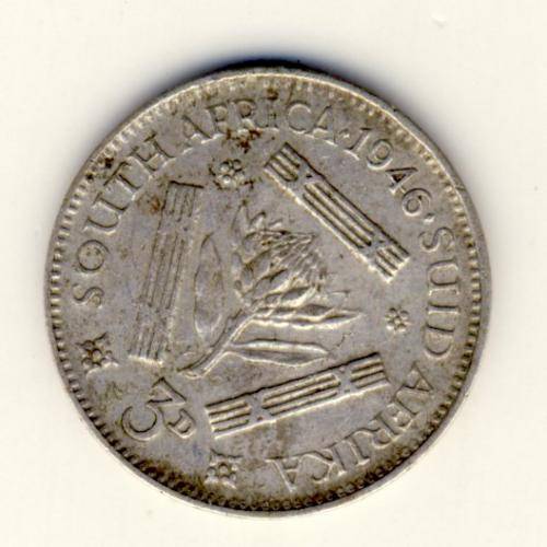 SAU silver 1946 three pence VF+ @@@ Crazy R1 Start