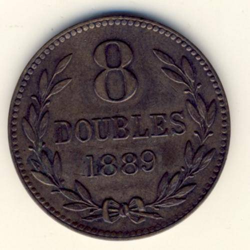 Guernsey 1889 bronze 8 Doubles