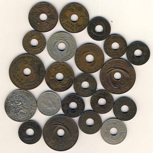 East Africa lot of 21 coins - as per scan