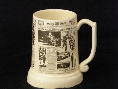 Crescent ware Luipaardsvlei South Africa Beer mug with Sunday Times Boks and Lions share the Honores