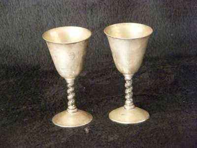 Spanish Silver plated goblets - pair