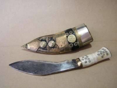 Kukri knife with bone handle as per scan