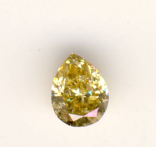 Fancy Yellow teardrop Diamond of 25 points - as per scan