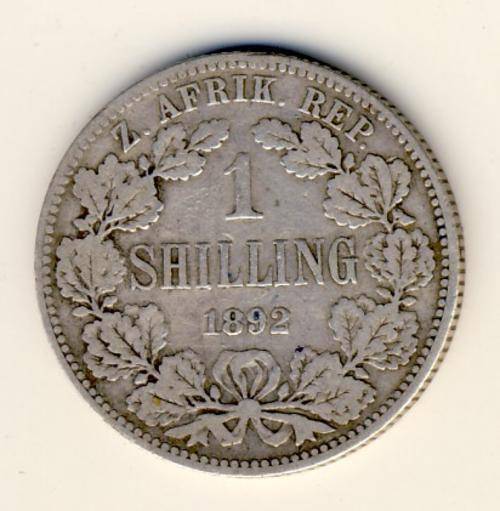 ZAR - 1892 Shilling - Paul Kruger  - as per scan